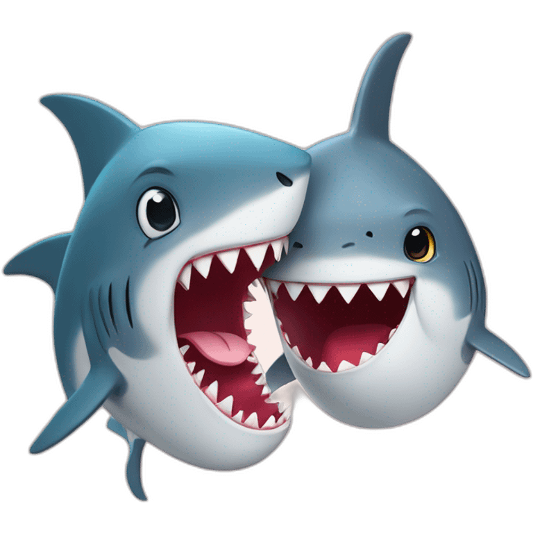 Lotter and a shark in love emoji