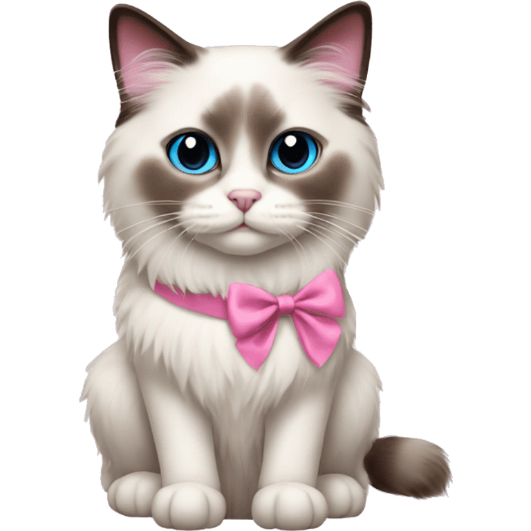 Ragdoll cat with pink bows emoji