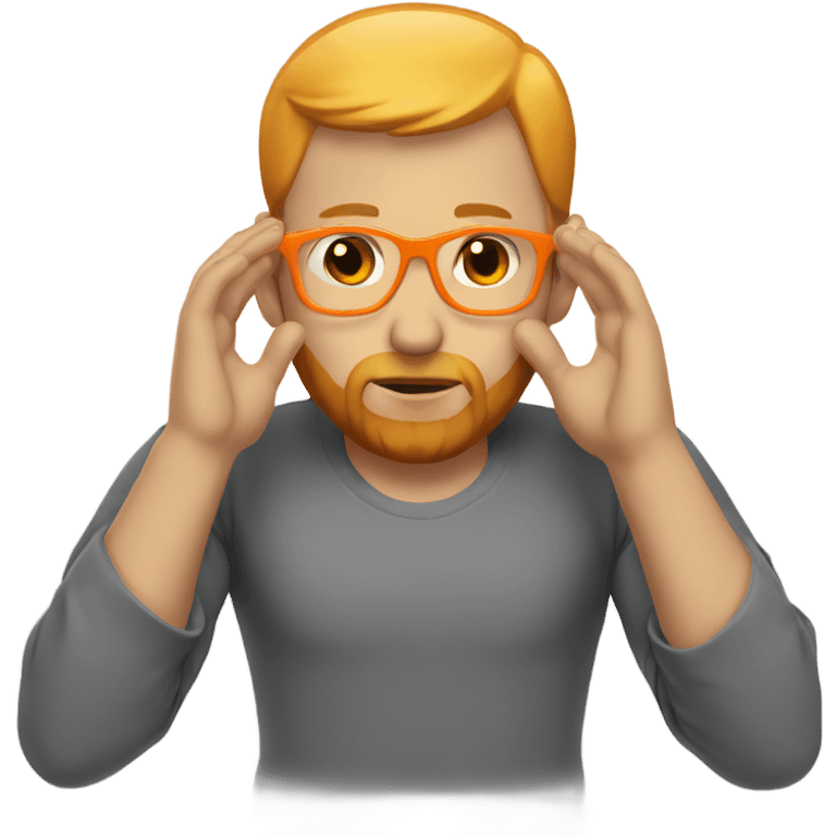 man with orange beard and short blond hair as he praying with orange glasses  emoji