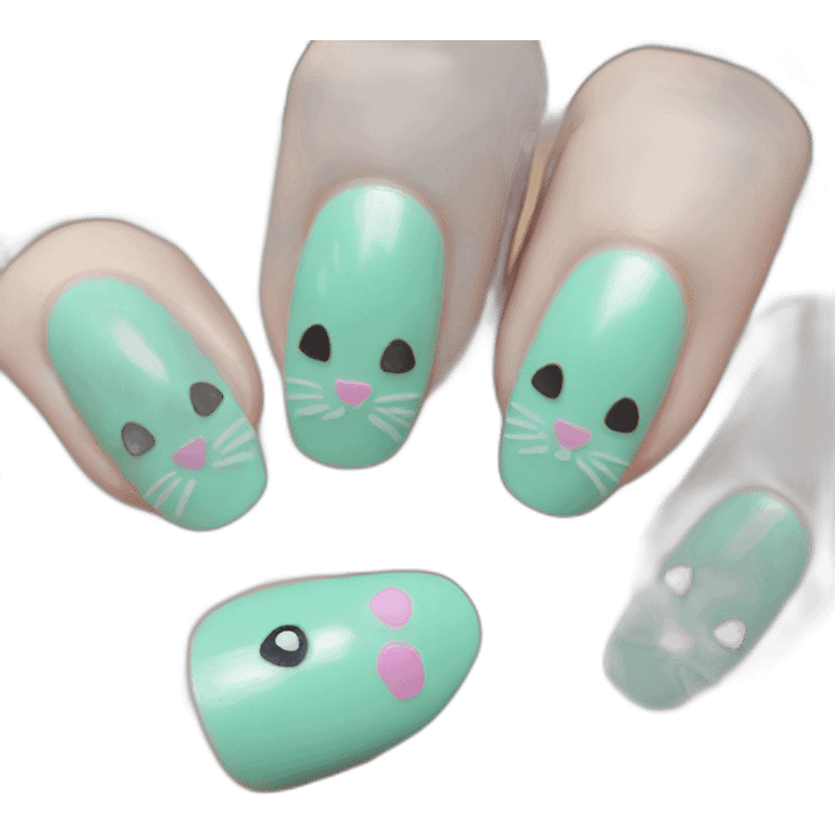 Cat nail acrylic  emoji