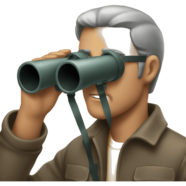 man looking through binoculars emoji