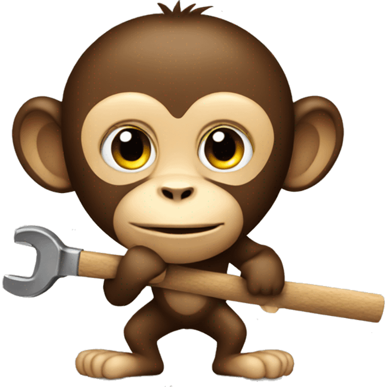 Monkey with tool emoji