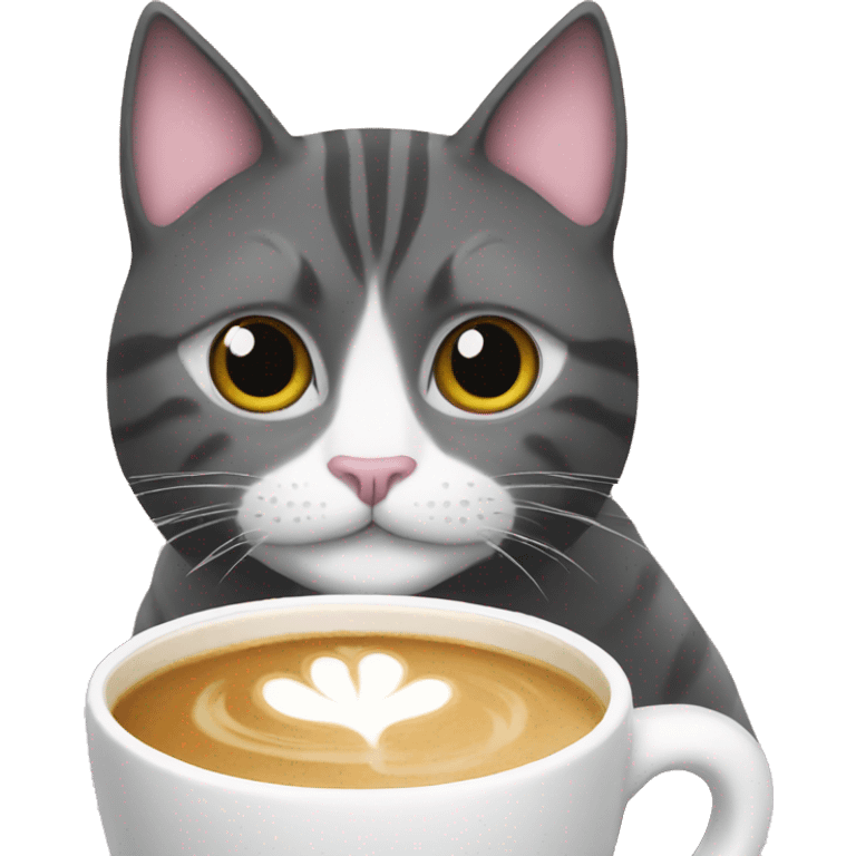 cat and latte emoji