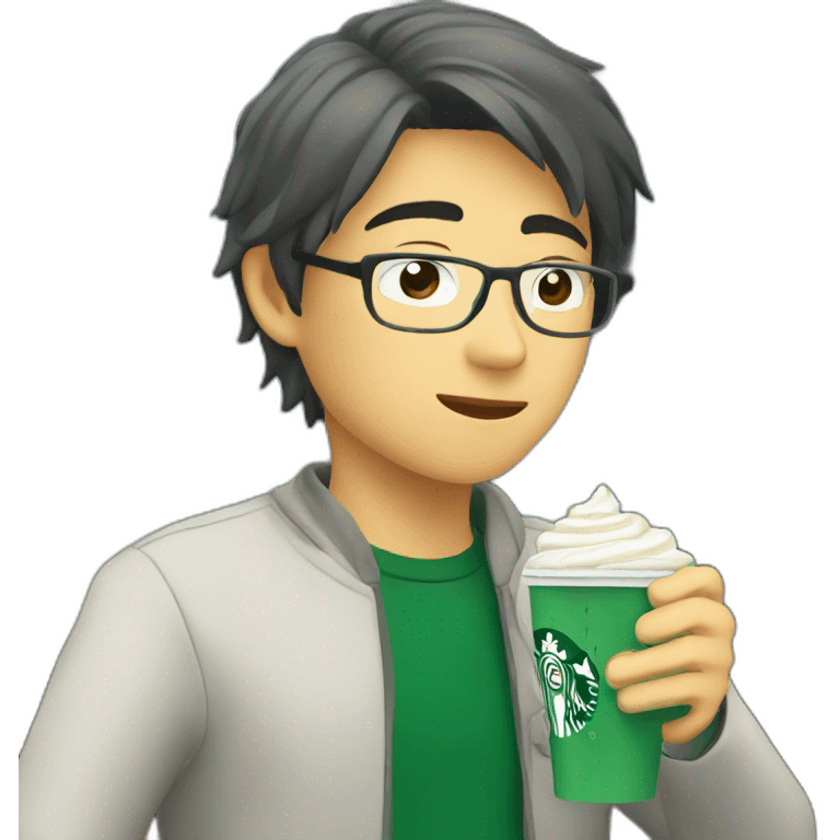 satoru drinks starbucks emoji