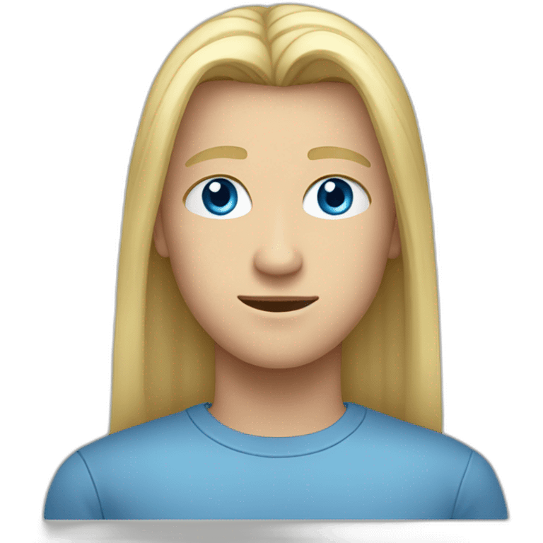 blue-eyed male teen-ager with long straight blond hair emoji