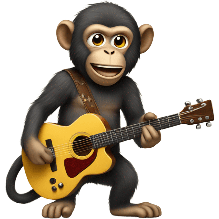 Monkey playing guitar emoji