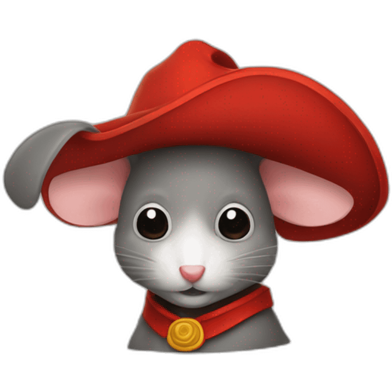 a mouse with a spanish inquisition hat emoji