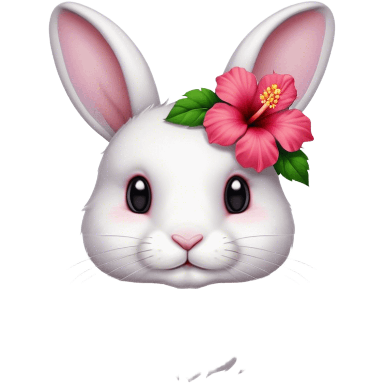 Bunny with hibiscus flower in hair  emoji