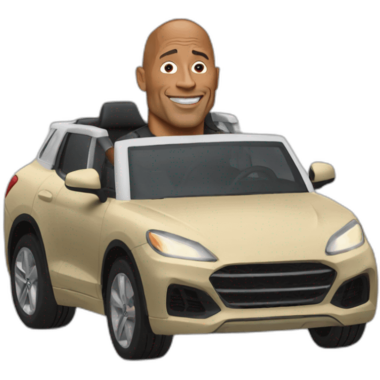 Dwayne Johnson driving a car emoji