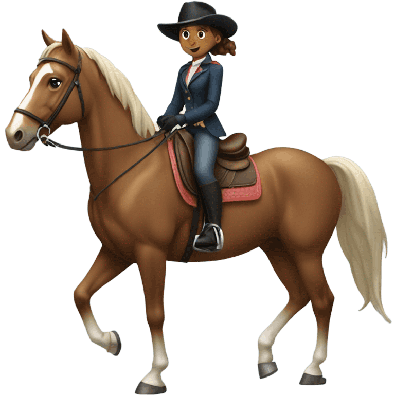 Girl equestrian horse riding whit horse  emoji