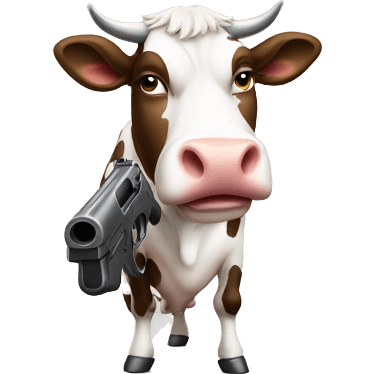 Cow with gun emoji