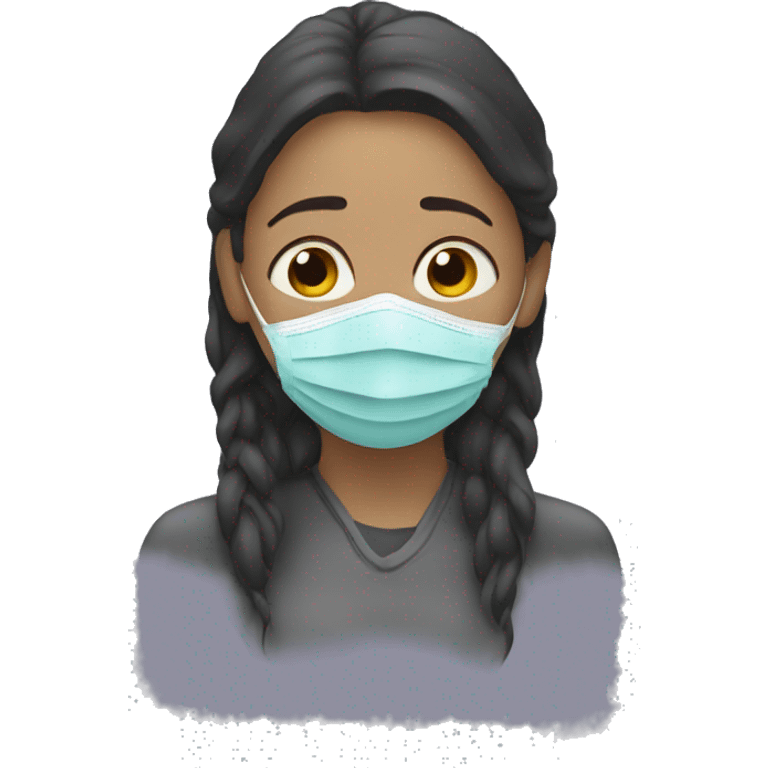 A sick woman have mask  emoji