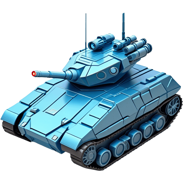 Clash of Clans aesthetic: Cinematic Playful Space Tank Emoji, rendered in a 3D vector-style similar to standard emojis with minimal shading and bold, simplified shapes. A robust, isometric armored vehicle with sleek futuristic plating and energy cannons, softly glowing with a high-tech cosmic combat charm. Simplified yet unmistakably iconic, highly detailed and consistent, glowing with a soft radiant shine and high gloss. Stylized with a touch of intergalactic warfare and a soft glowing outline, capturing the essence of a futuristic battle machine with a friendly, playful spirit! emoji