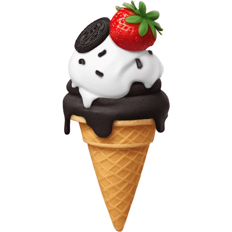 Straberry and oreo ice cream emoji