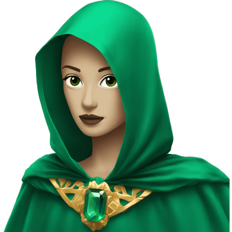 faceless mannequin flapping emerald gemstone cape emoji