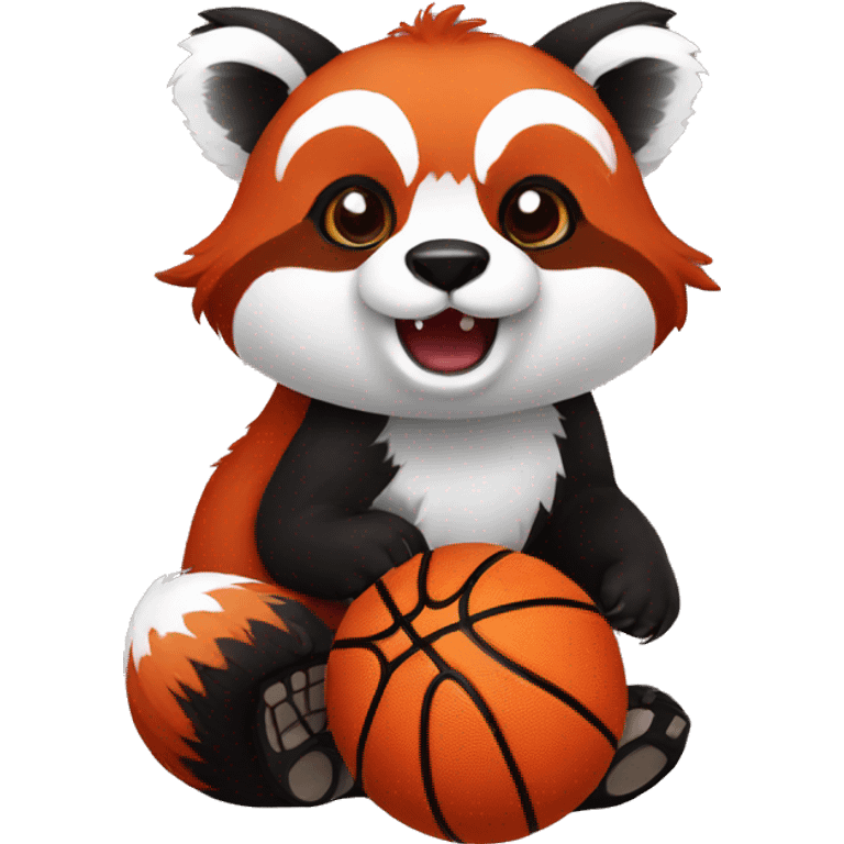 Red panda basketball emoji