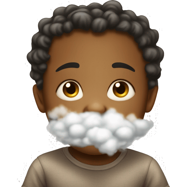 Highly annoyed baby with Steam from Nose emoji