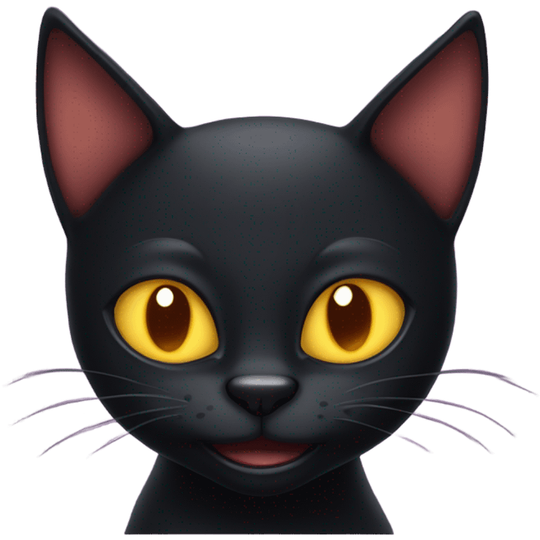  black cat that looks like this emoji😈 evil smile emoji