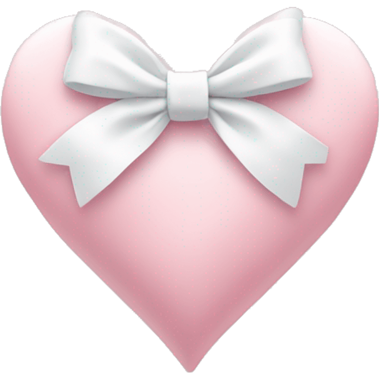 Pastel pink heart with white bow emoji