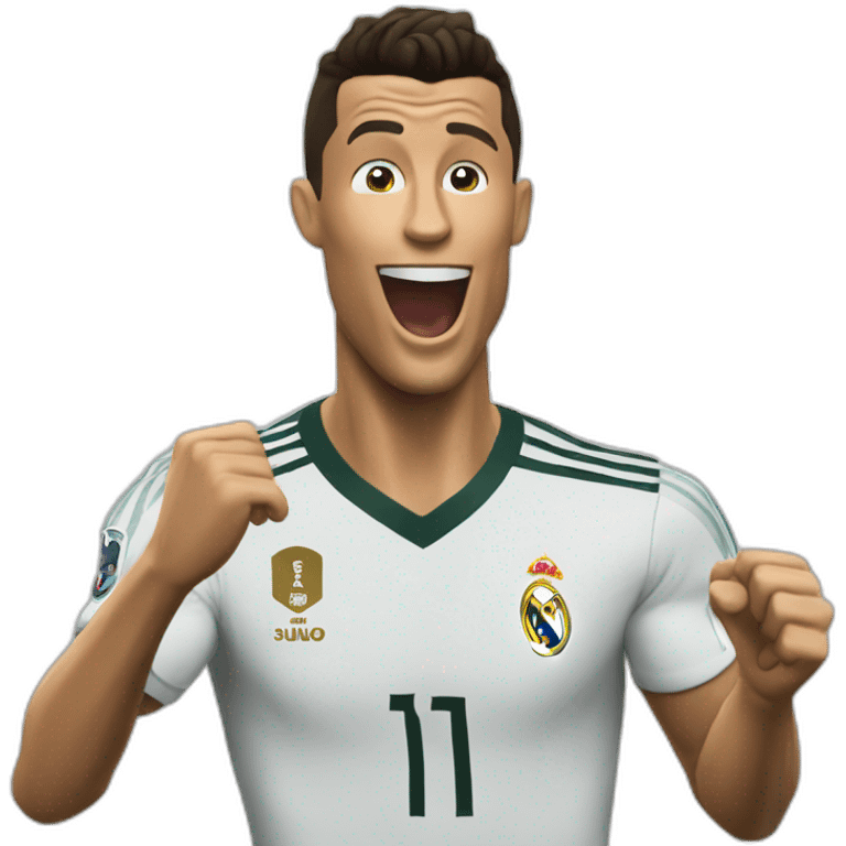 Cristiano Ronaldo doing his siu celebration emoji