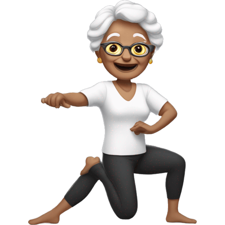 Grandma doing the splits emoji