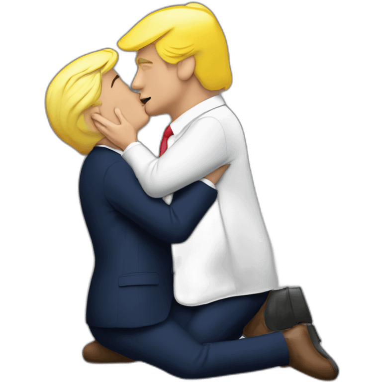 Donald trump kiss Emmanuel macron emoji