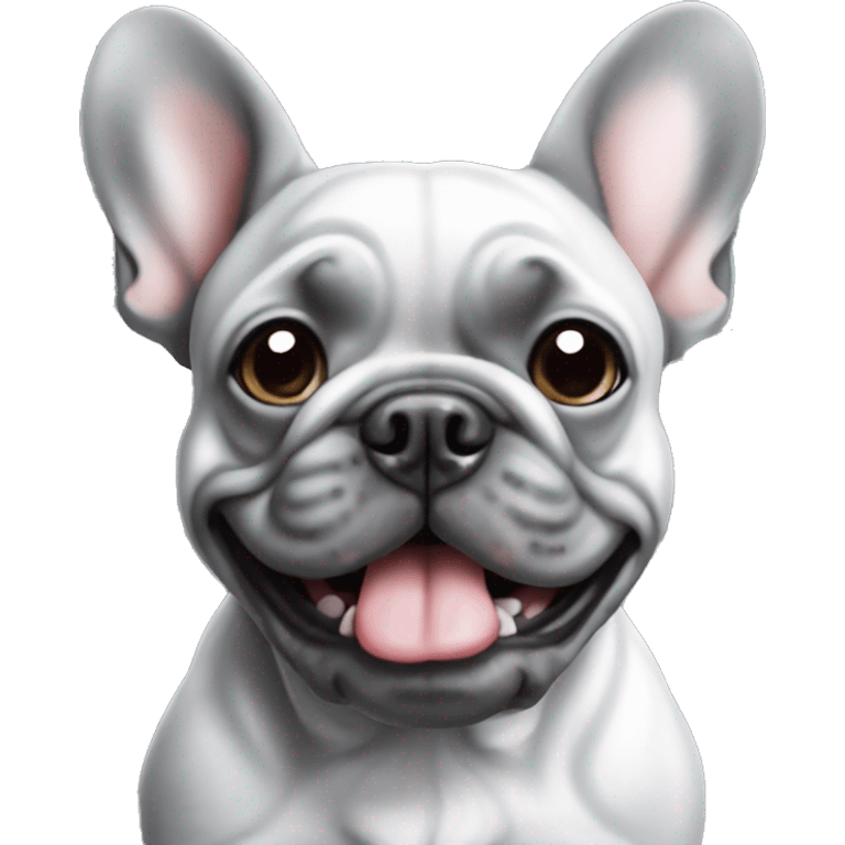 grey marble color funny frenchie  emoji