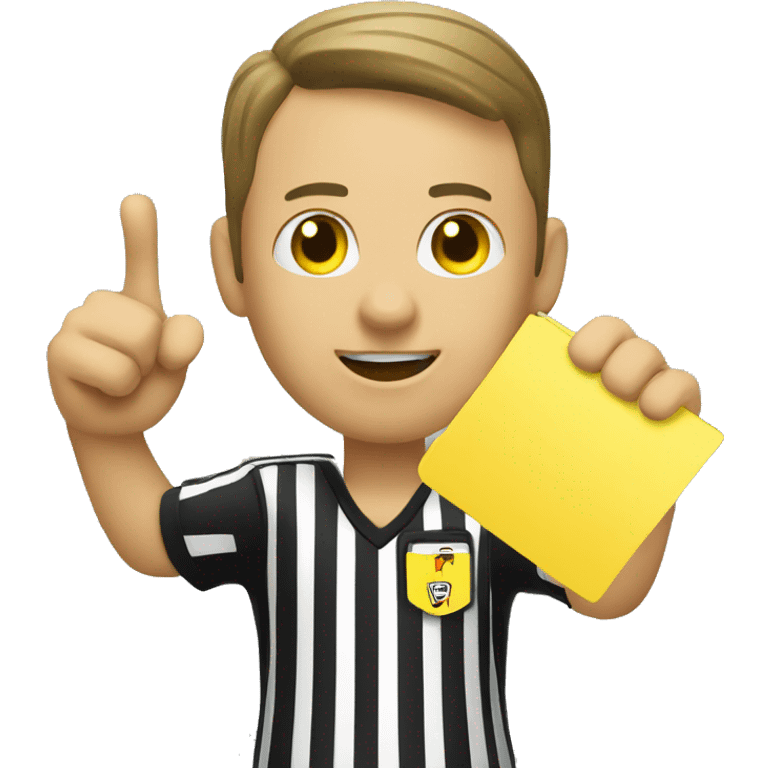 smiley referee showing yellow card emoji