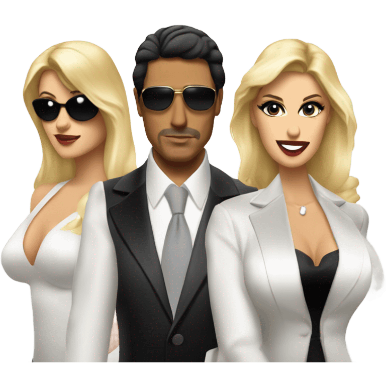 Tony Montana with 2 beautiful blondes emoji