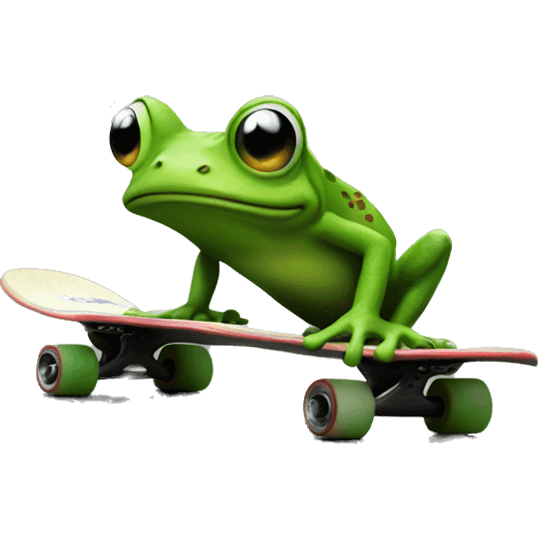 Skateboarding frog emoji