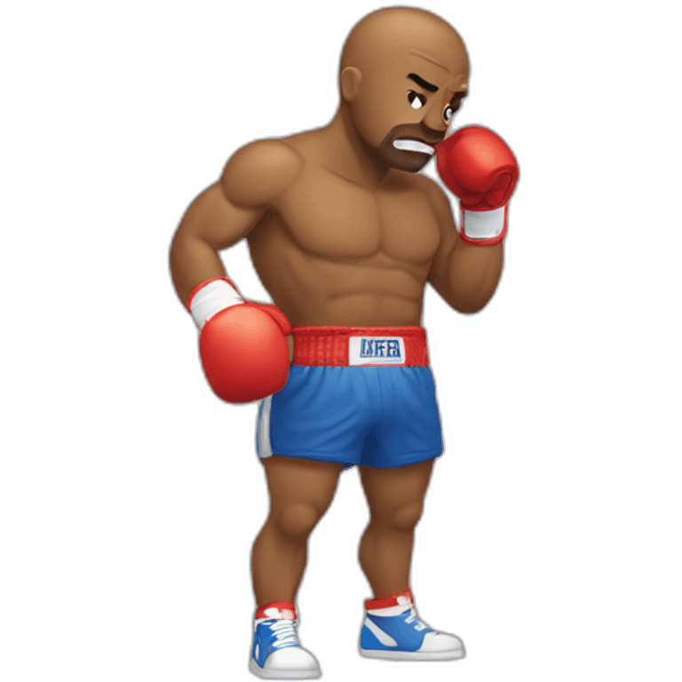 A knocked down boxer standing up emoji