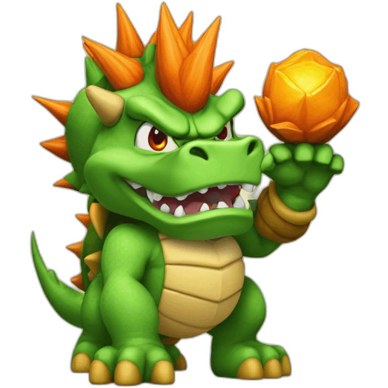 Standing Bowser with à spiny green sheel emoji