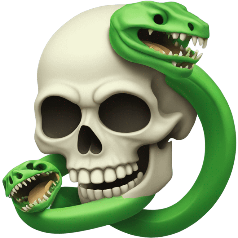 skull with open mouth green snake emoji