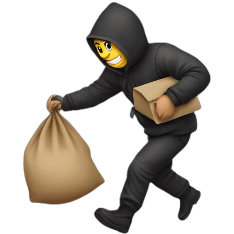 The thief who escaped with a sack of money on his back emoji