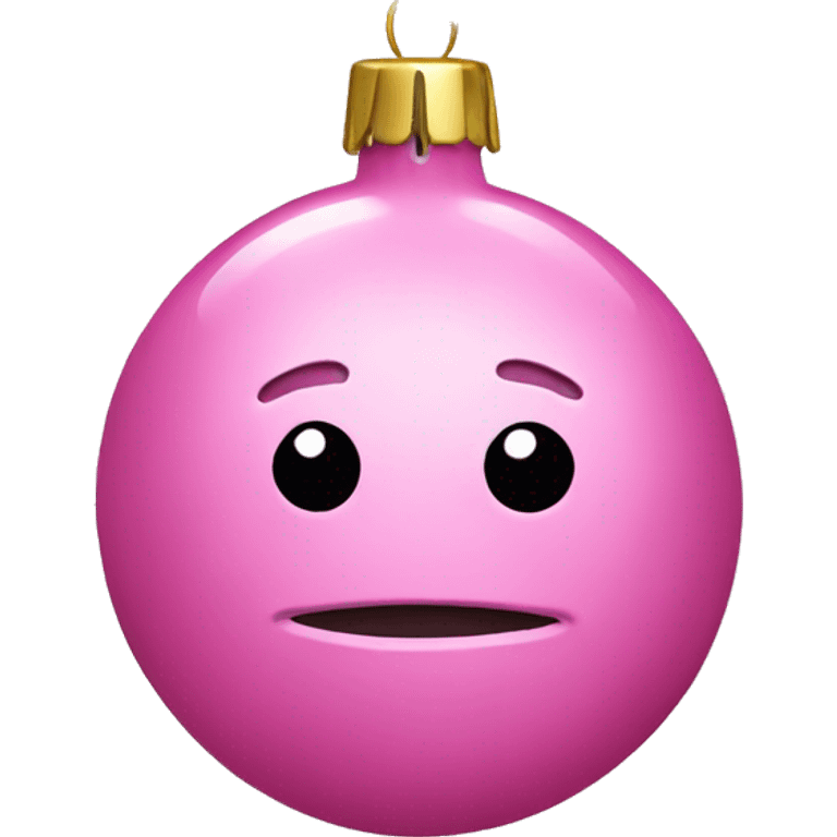 Pink Christmas Ornaments with a face emoji