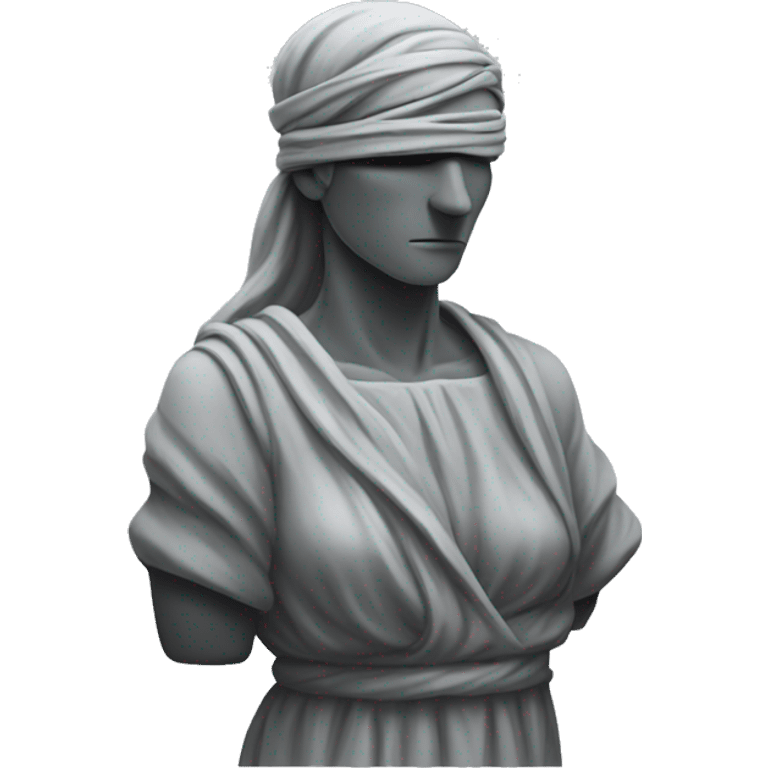 Grey statue of blindfolded Justitia emoji