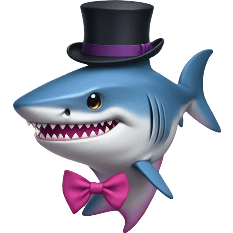 bisexual shark with tophat emoji