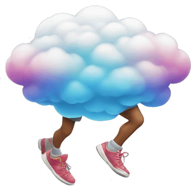 colorful cloud with legs running emoji