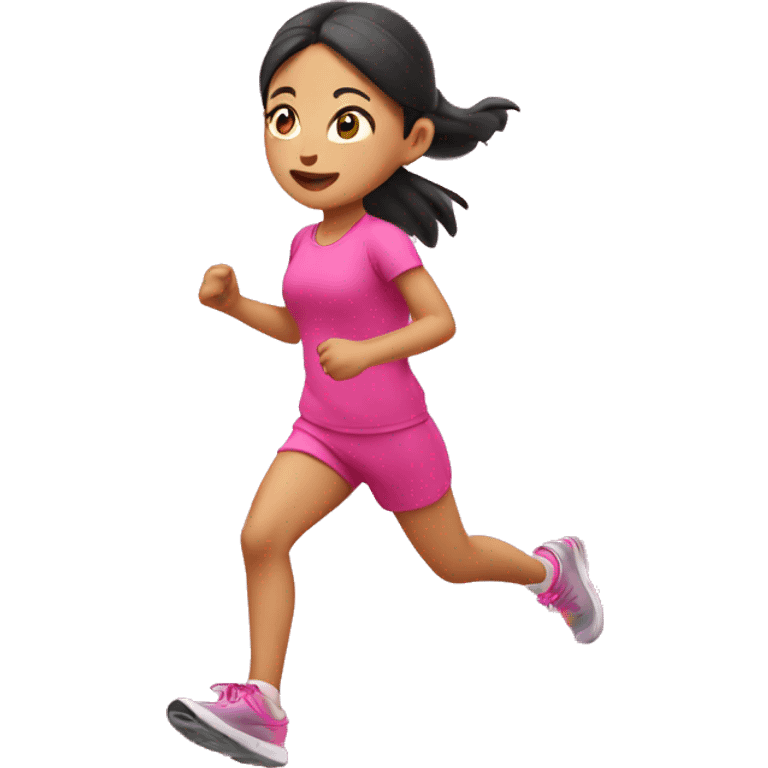 Asian Running girl in pink outfit emoji