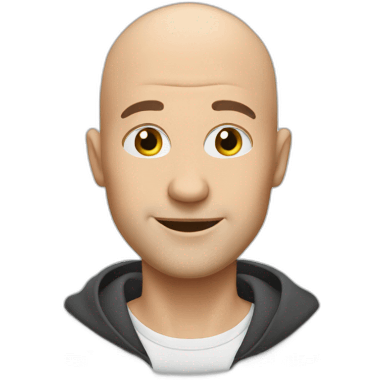 bald men happy white emoji