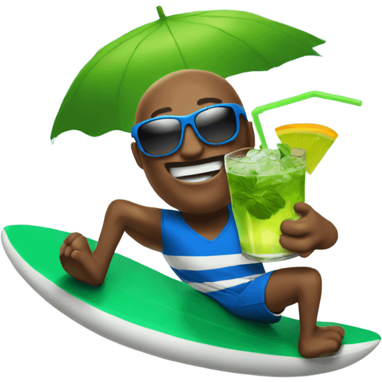 Football surfing with sunglasses and a mojito emoji