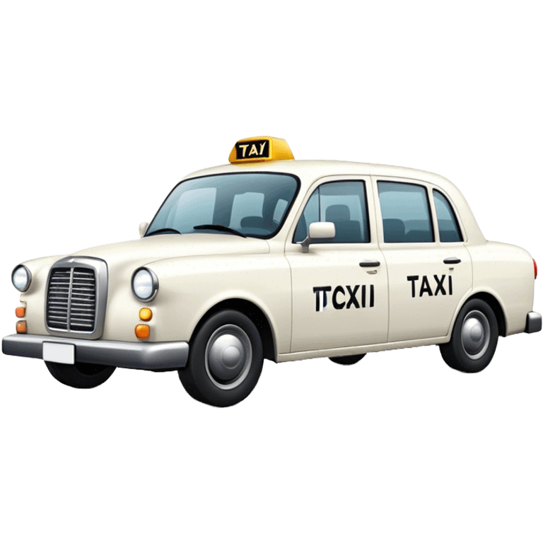 Cinematic realistic white taxi emoji