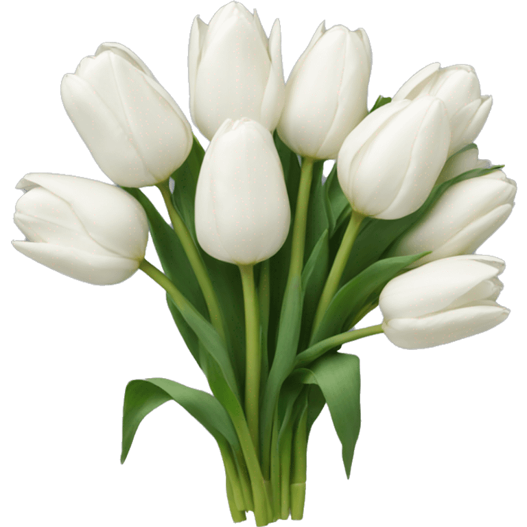 Bunch of white tulips with a bow emoji