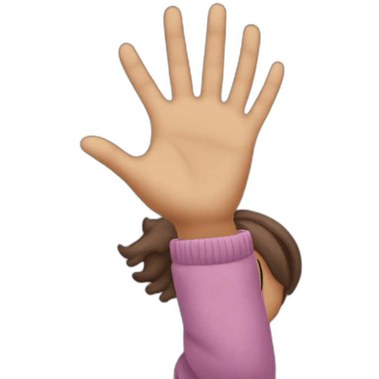 girl showing ONLY THREE out of five fingers up on her ONE hand emoji