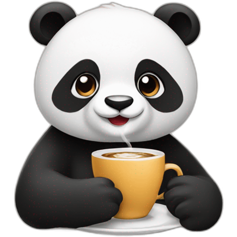 Panda having coffee emoji