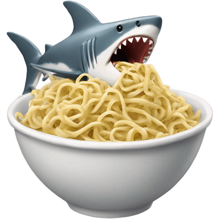 Shark eating noodles  emoji