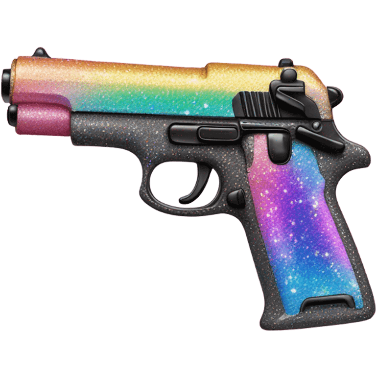 Pink Gun Covered In Rainbow Glitter  emoji