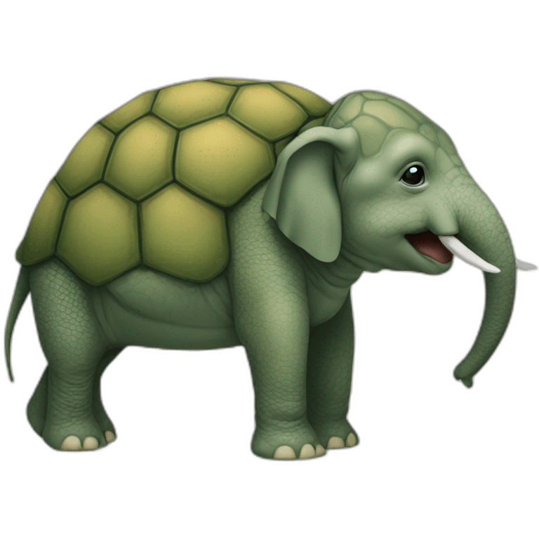 Tortue sur le dos d’un éléphant emoji