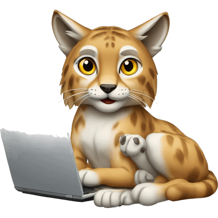 A lynx with a laptop emoji