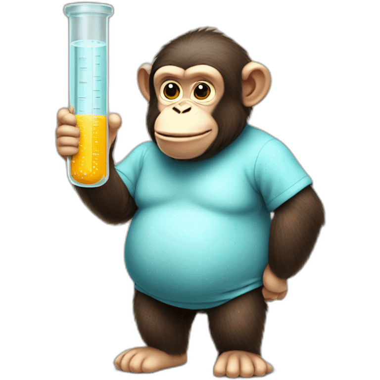 Cute fat chimp test tube full body emoji